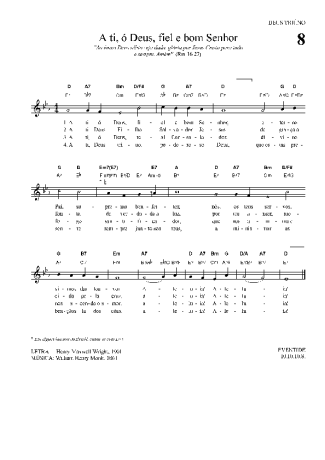 Hinário Para o Culto Cristão A Ti ó Deus Fiel E Bom Senhor score for Keyboard