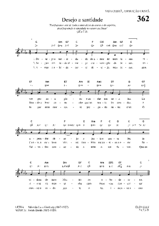 Hinário Para o Culto Cristão Desejo A Santidade score for Keyboard