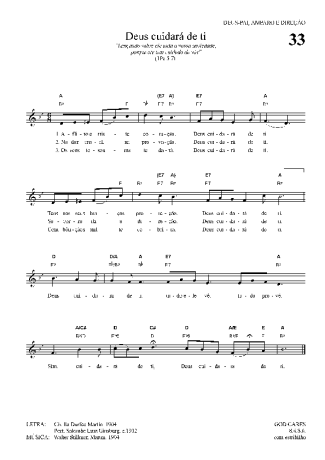 Hinário Para o Culto Cristão Deus Cuidará De Ti score for Keyboard