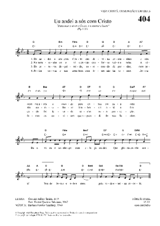 Hinário Para o Culto Cristão Eu Andei A Sós Com Cristo score for Keyboard