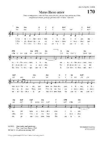 Hinário Para o Culto Cristão Maravilhoso Amor score for Keyboard