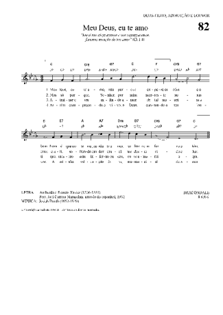 Hinário Para o Culto Cristão Meu Deus Eu Te Amo score for Keyboard