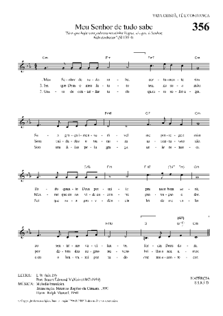 Hinário Para o Culto Cristão Meu Senhor De Tudo Sabe score for Keyboard