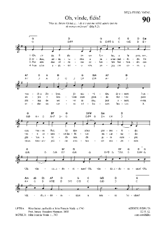 Hinário Para o Culto Cristão Oh Vinde Fiéis score for Keyboard