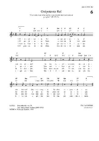 Hinário Para o Culto Cristão Onipotente Rei score for Keyboard