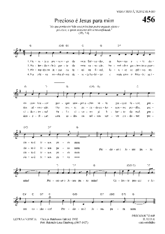 Hinário Para o Culto Cristão Precioso é Jesus Para Mim score for Keyboard