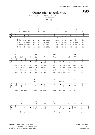 Hinário Para o Culto Cristão Quero Estar Ao Pé Da Cruz score for Keyboard
