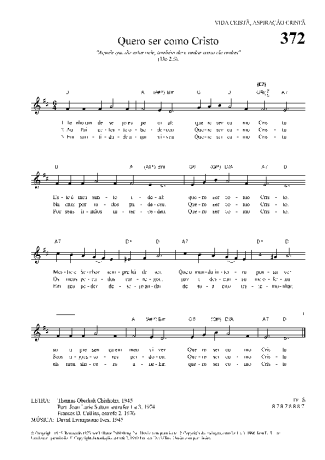 Hinário Para o Culto Cristão Quero Ser Como Cristo score for Keyboard