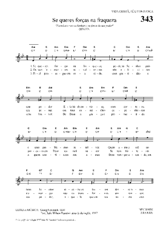 Hinário Para o Culto Cristão Se Queres Forças Na Fraqueza score for Keyboard