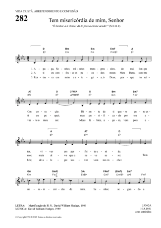 Hinário Para o Culto Cristão Tem Misericórdia De Mim, Senhor score for Keyboard