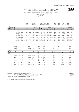 Hinário Para o Culto Cristão Triste Estás Cansado E Aflito score for Keyboard