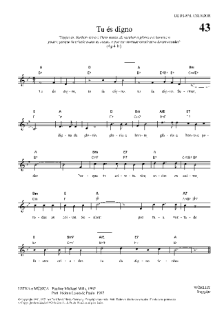 Hinário Para o Culto Cristão Tu és Digno score for Keyboard