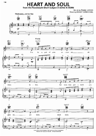 Hoagy Carmichael Heart And Soul score for Piano