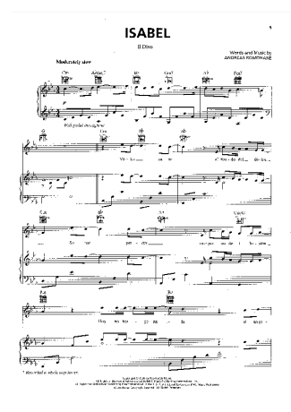 Il Divo Isabel score for Piano