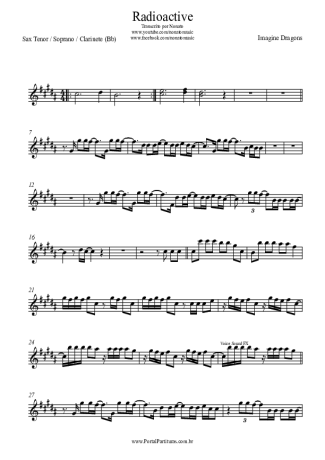 Imagine Dragons Radioactive - Teclado score for Clarinet (Bb)