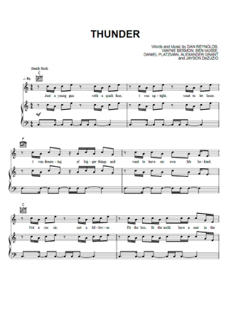 Imagine Dragons Thunder score for Piano