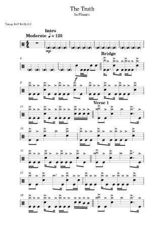In Flames The Truth score for Drums