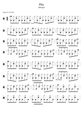 Interpol Pda score for Drums