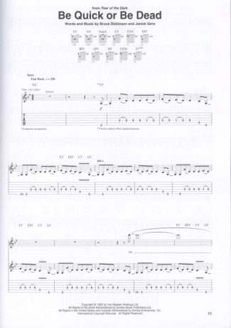 Iron Maiden Be Quick Or Be Dead score for Guitar