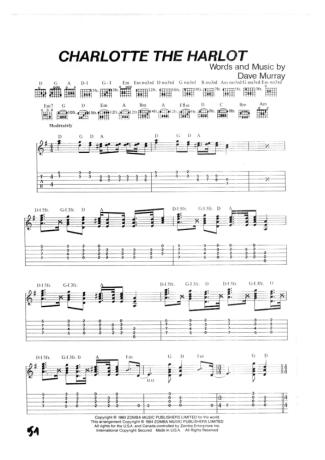 Iron Maiden Charlotte The Harlot score for Guitar