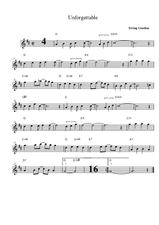 Irvin Gordon Unforgettable score for Alto Saxophone