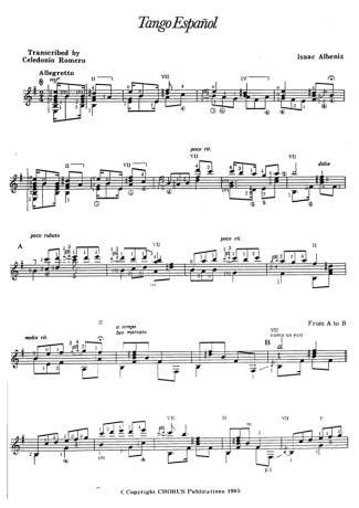 Isaac Albéniz Tango Español score for Acoustic Guitar