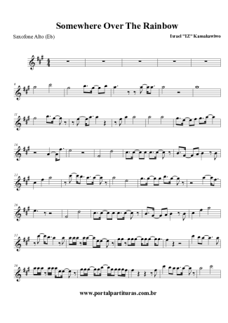 Israel Kamakawiwo´ole Somewhere Over The Rainbow score for Alto Saxophone