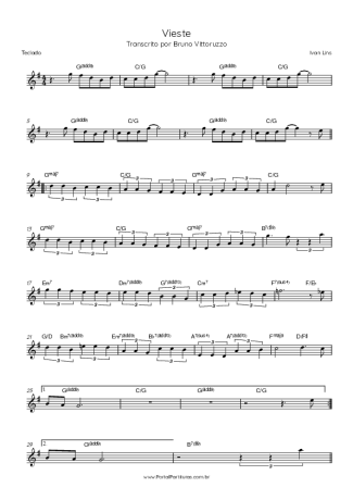 Ivan Lins Vieste score for Keyboard