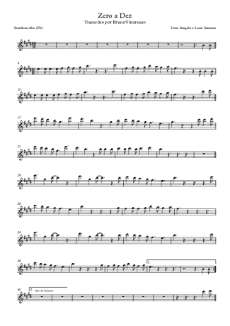 Ivete Sangalo e Luan Santana Zero A Dez score for Alto Saxophone