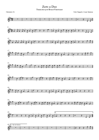 Ivete Sangalo e Luan Santana Zero A Dez score for Clarinet (C)