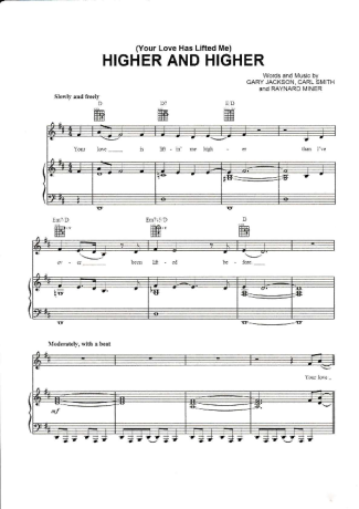 Jackie Wilson Higher And Higher score for Piano