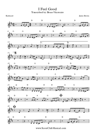James Brown I Got You (I Feel Good) score for Keyboard