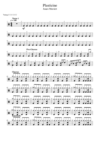 James Marriott Plasticine score for Drums