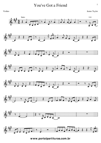James Taylor You´ve Got a Friend score for Violin