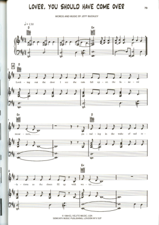 Jamie Cullum Lover You Should Have Come Over score for Piano