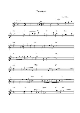 Jane Duboc Besame score for Alto Saxophone