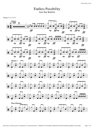 Jaret Ray Reddick Endless Possibility score for Drums