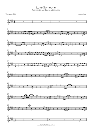 Jason Mraz Love Someone score for Trumpet
