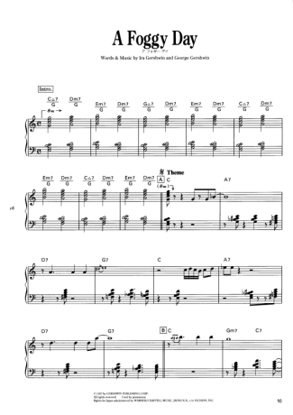 Jazz Standard A Foggy Day score for Piano