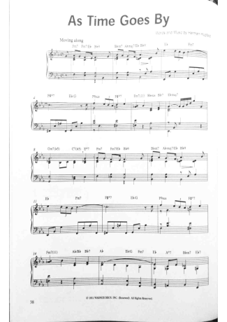 Jazz Standard As Time Goes By score for Piano
