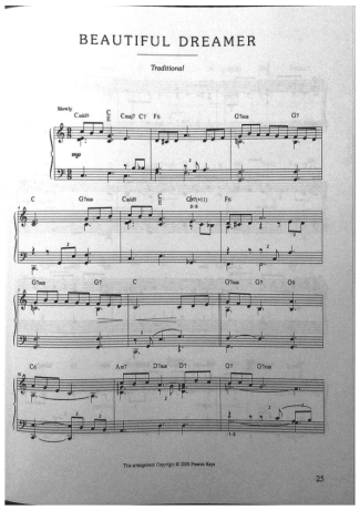 Jazz Standard Beautiful Dreamer score for Piano