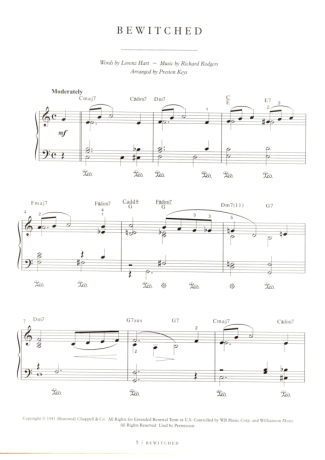 Jazz Standard Bewitched score for Piano
