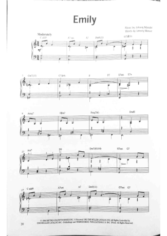 Jazz Standard Emily score for Piano