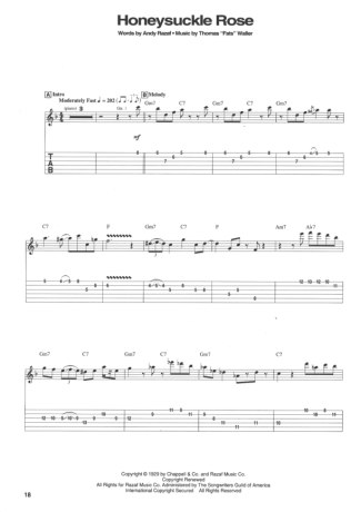 Jazz Standard Honeysuckle Rose score for Guitar