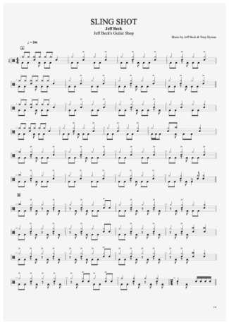 Jeff Beck Sling Shot score for Drums