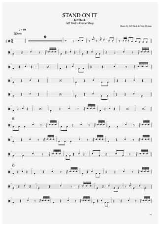 Jeff Beck Stand On It score for Drums