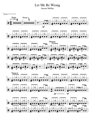 Jensen McRae Let Me Be Wrong score for Drums