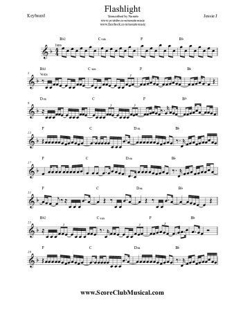 Jessie J. Flashlight score for Keyboard