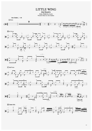 Jimi Hendrix Little Wing score for Drums