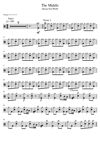 Jimmy Eat World The Middle score for Drums